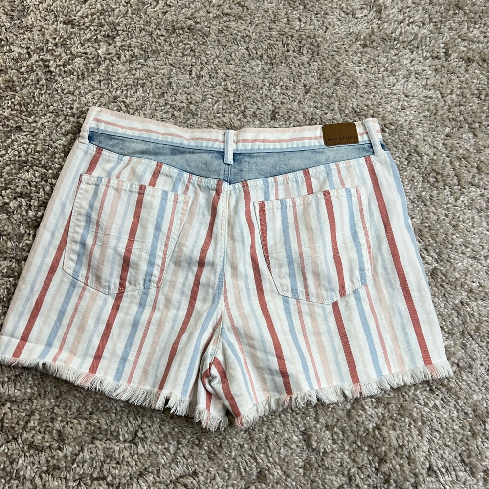 American Eagle Outfitters Multicolor Striped Jean Shorts - Picture 1 of 7
